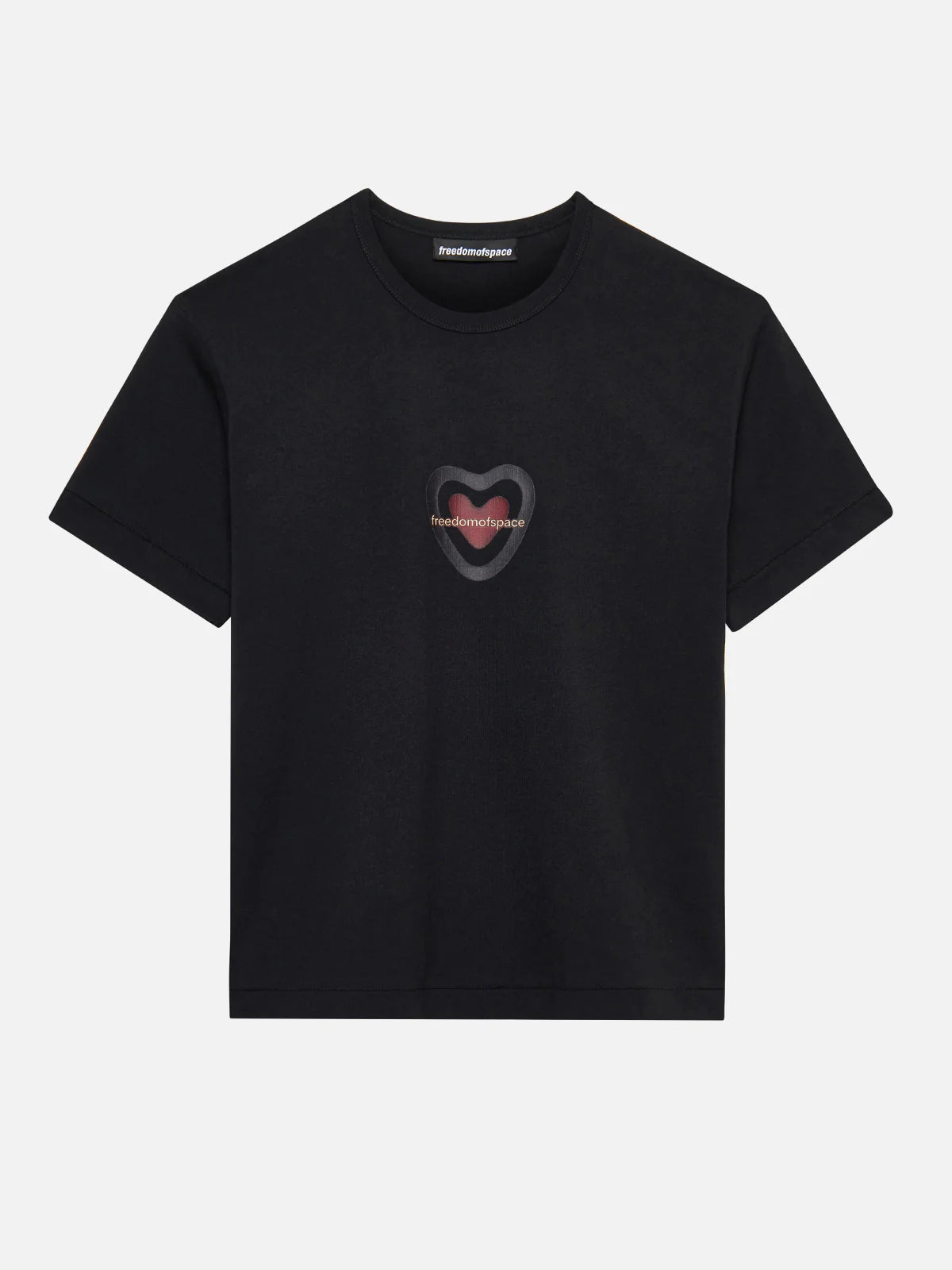 HEART T-SHIRT BLACK - FRONT OF
