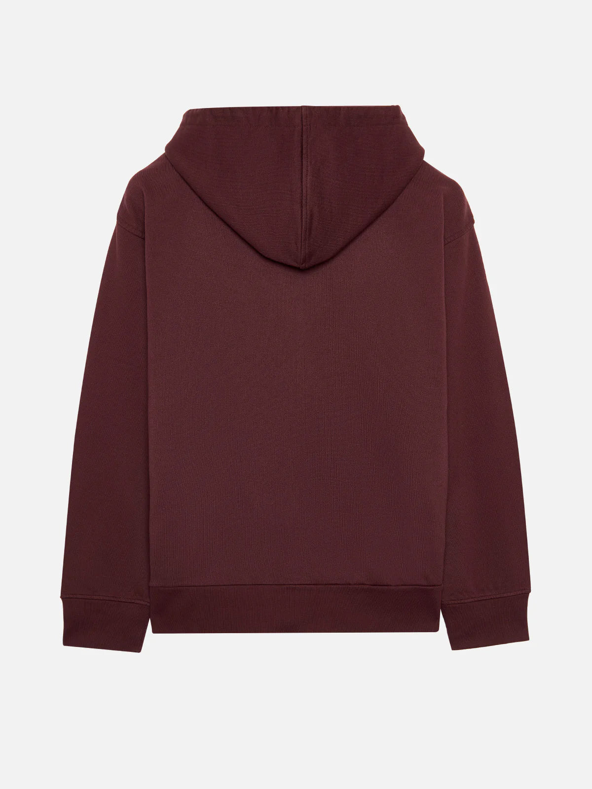 A SIMPLE FULL ZIP HOODIE BORDEAUX - FRONT OF