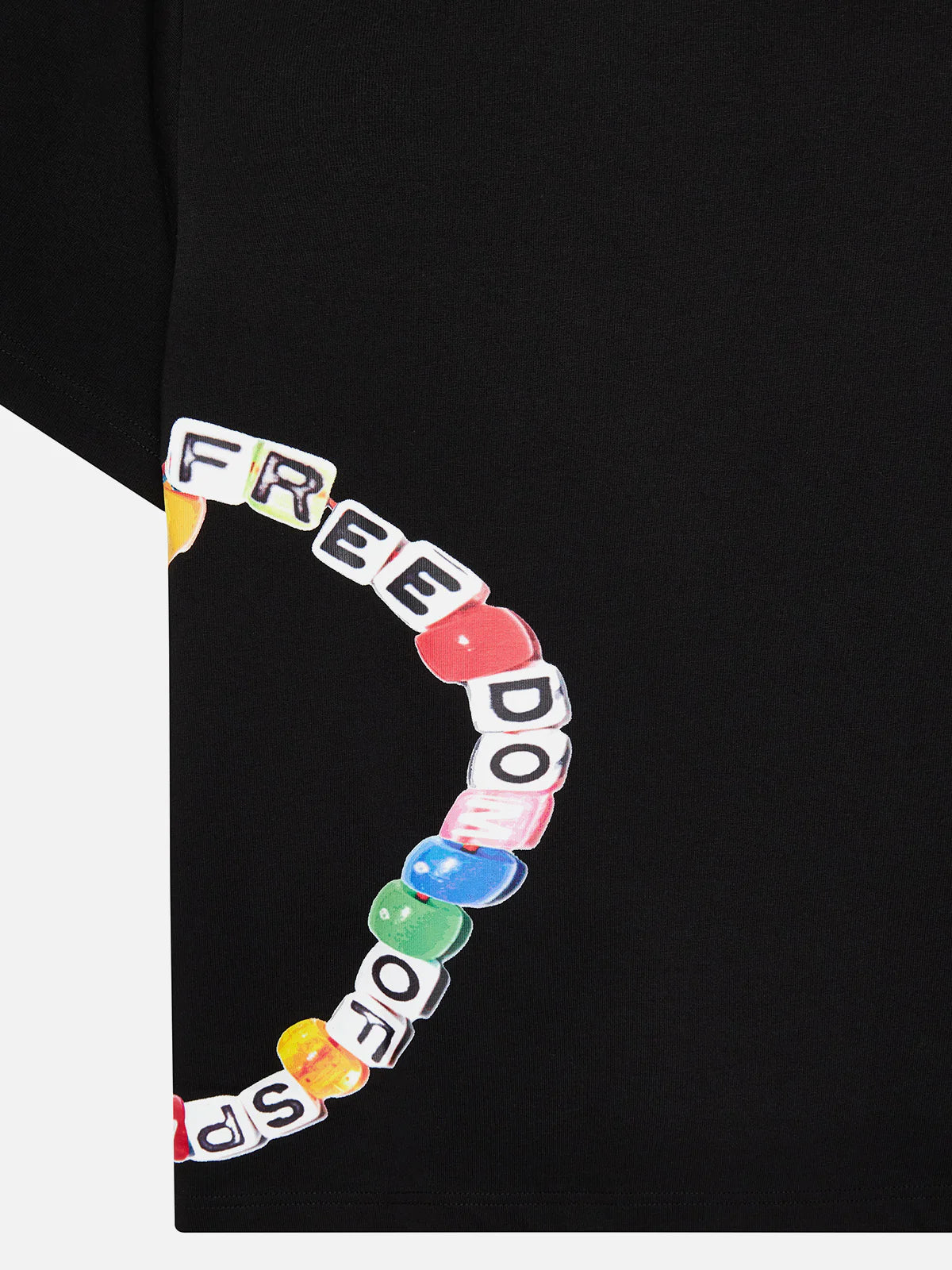 BEAD T-SHIRT BLACK - FRONT OF