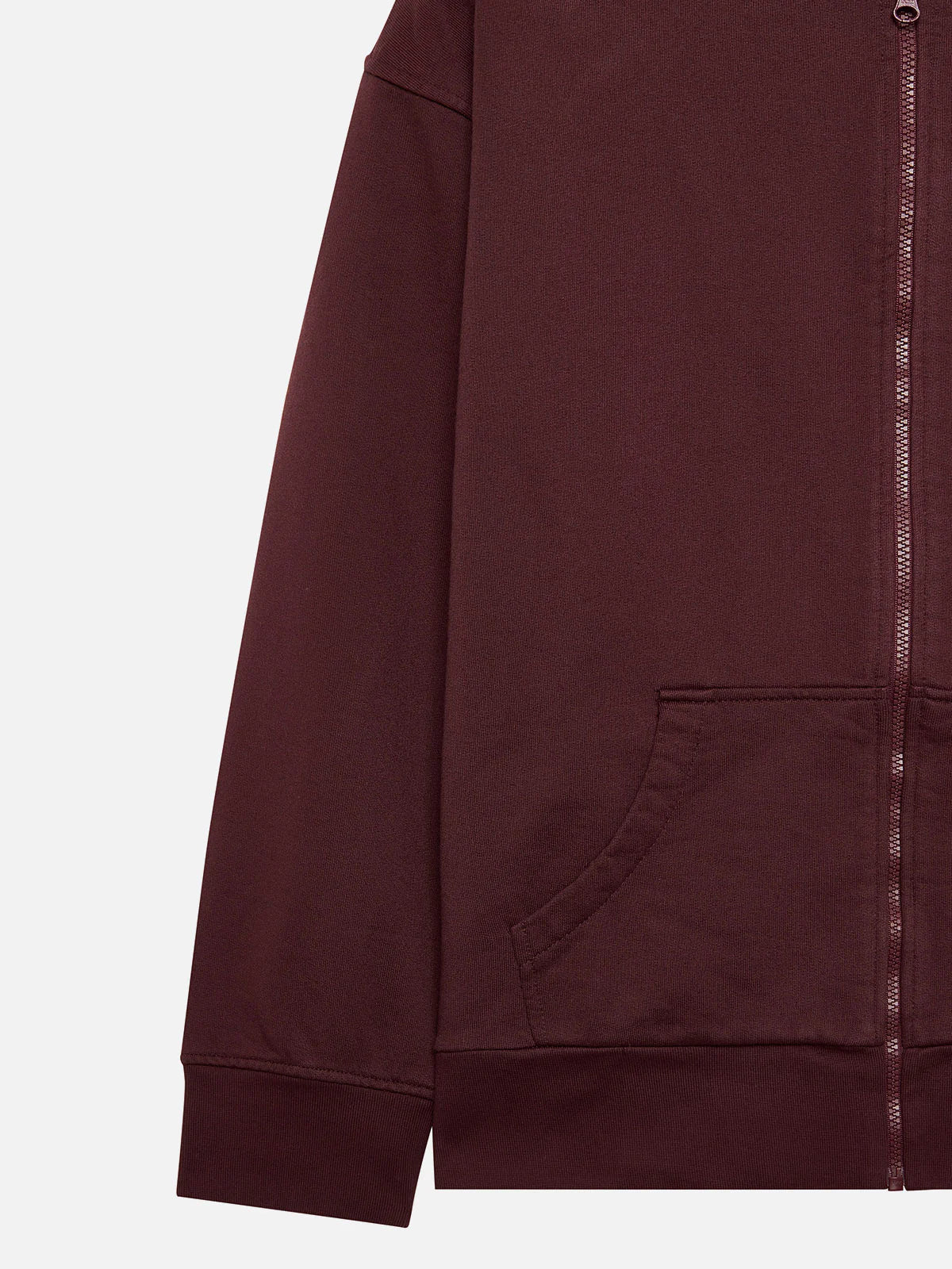 A SIMPLE FULL ZIP HOODIE BORDEAUX - FRONT OF