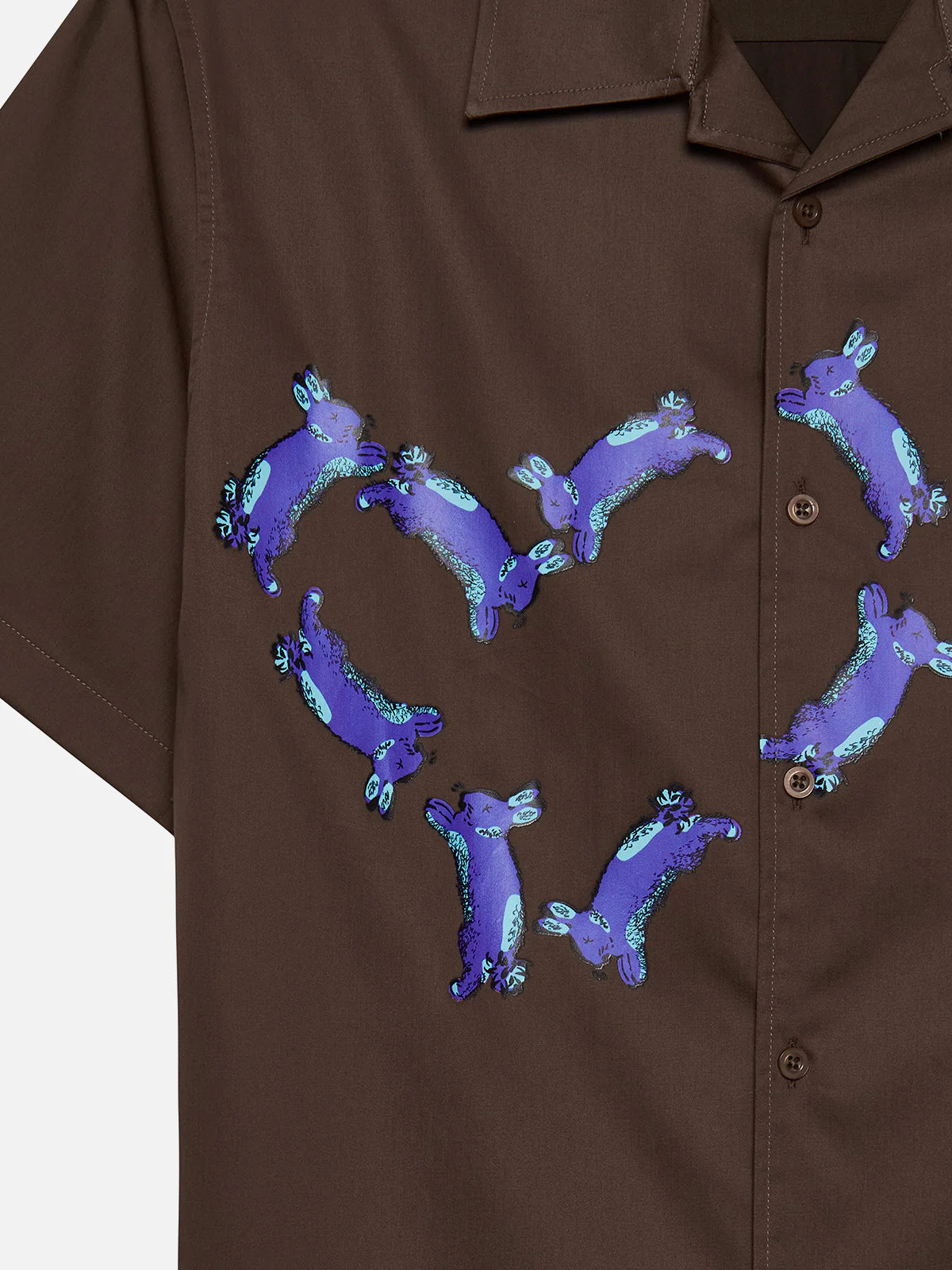 HEART BUNNY SHIRT BROWN - FRONT OF