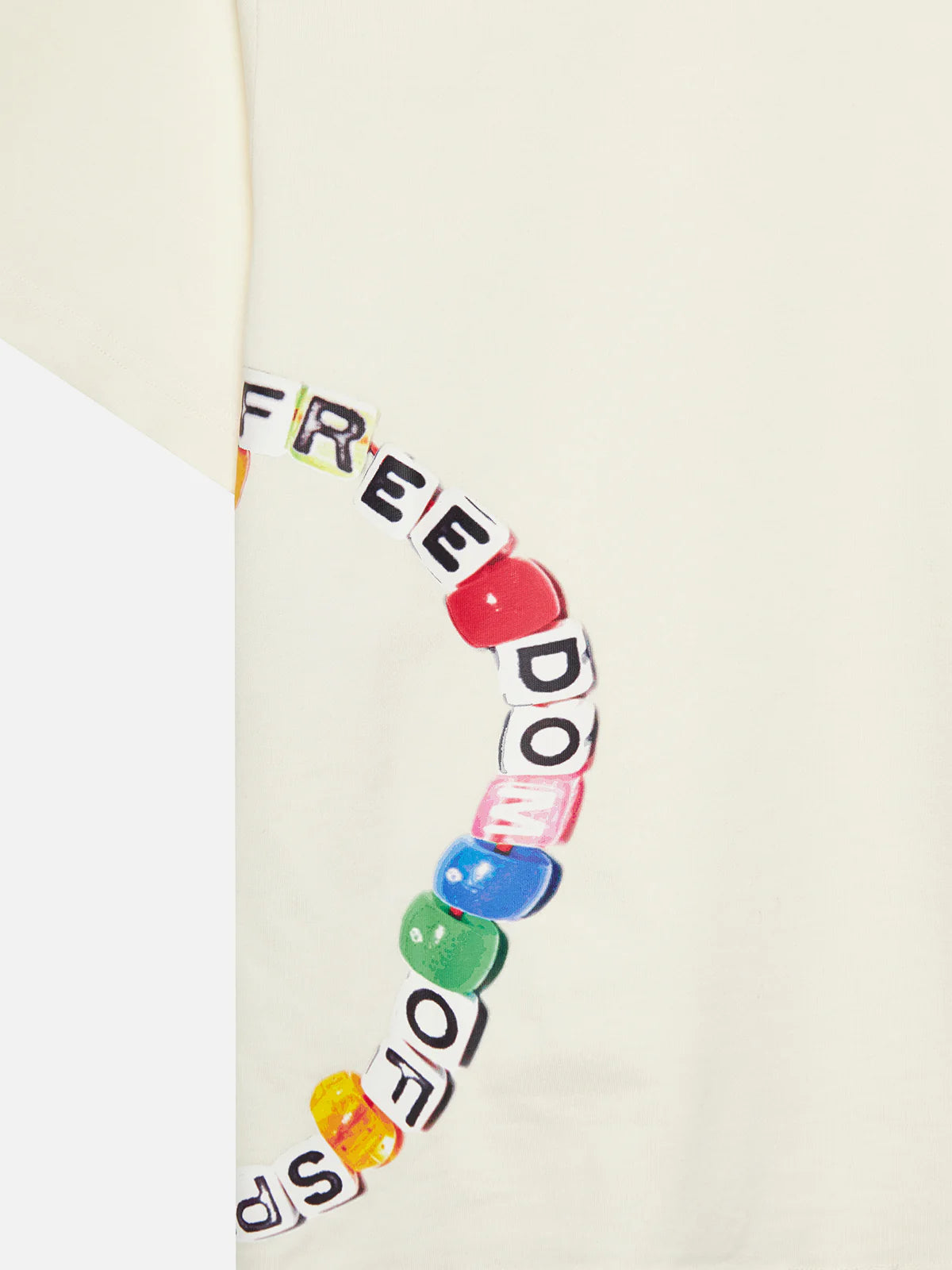 BEAD T-SHIRT OFF WHITE - FRONT OF