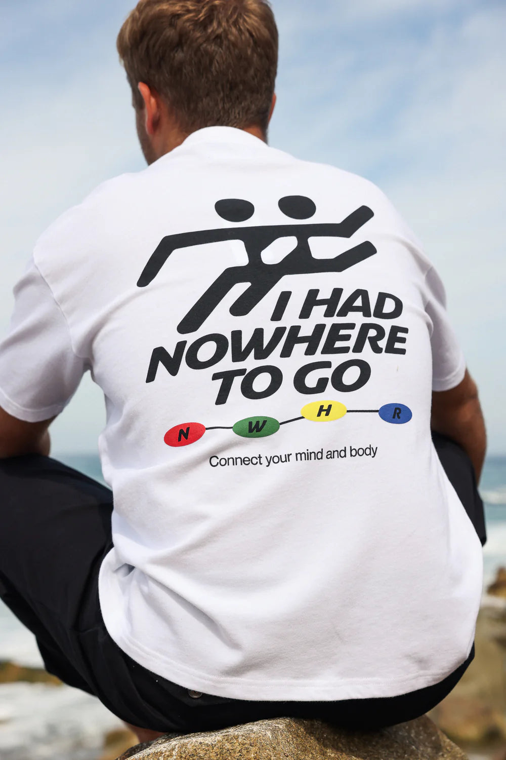 CAMISETA NOWHERE TO GO WHITE - FRONT OF