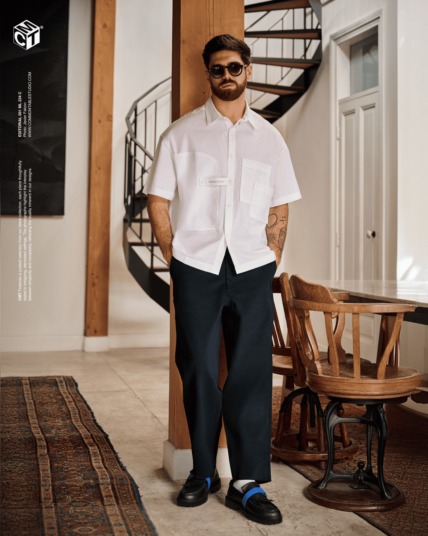 CAMISA DOUBLE POCKET WHITE - FRONT OF