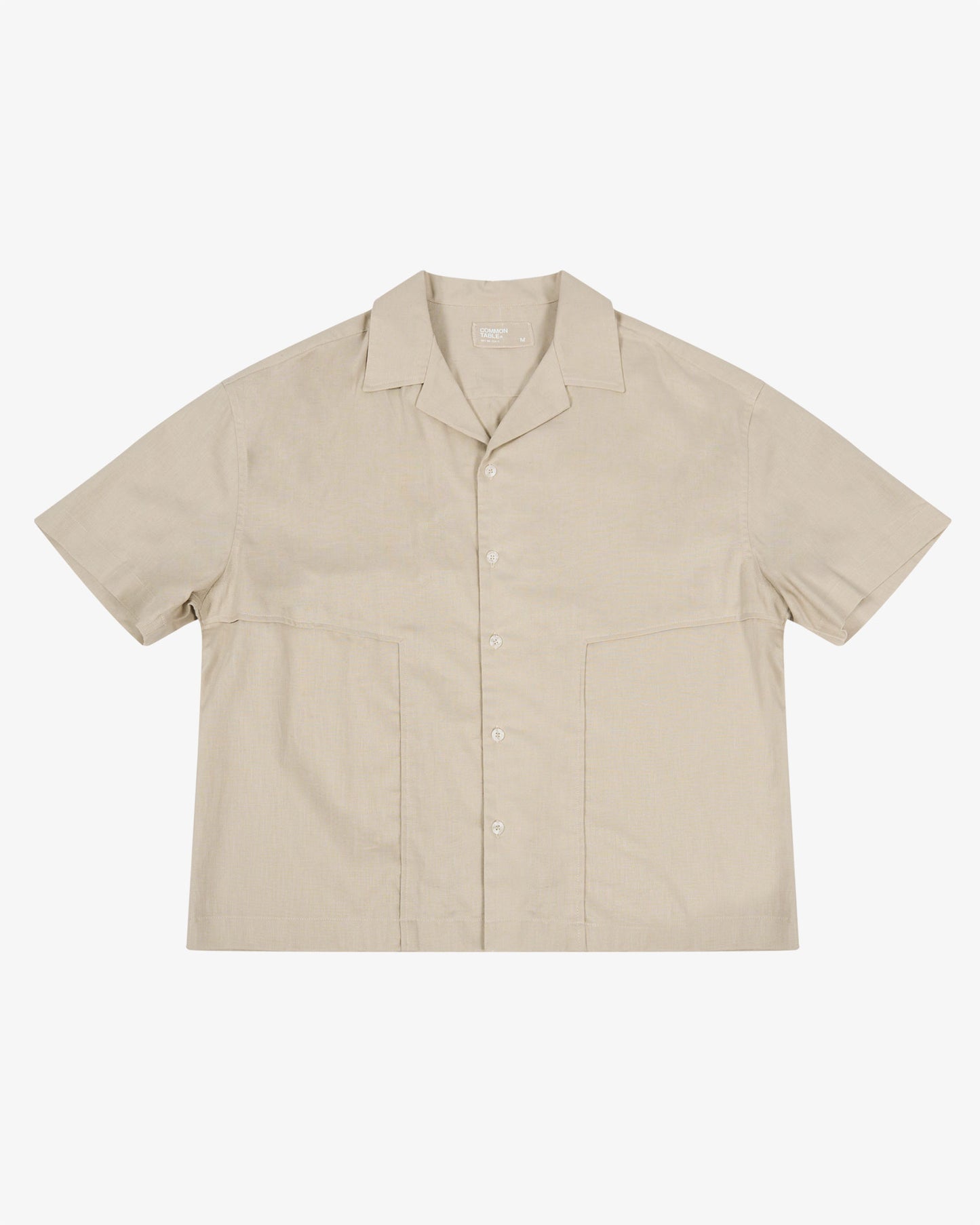 CAMISA LINEN ARCHITECTURAL CAMEL - FRONT OF