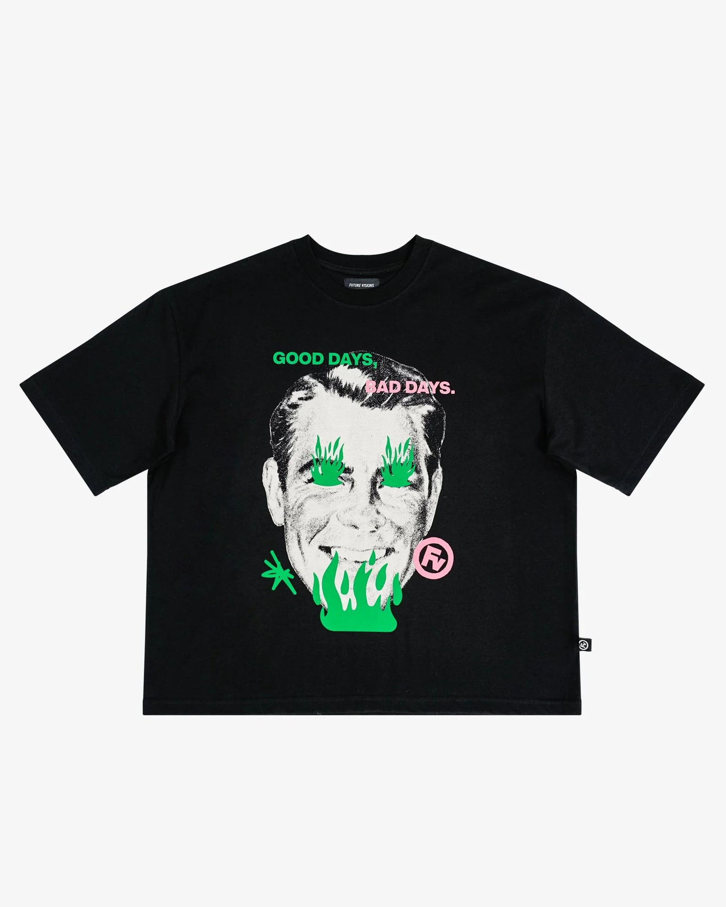 T-SHIRT FAKE HAPPINESS BLACK