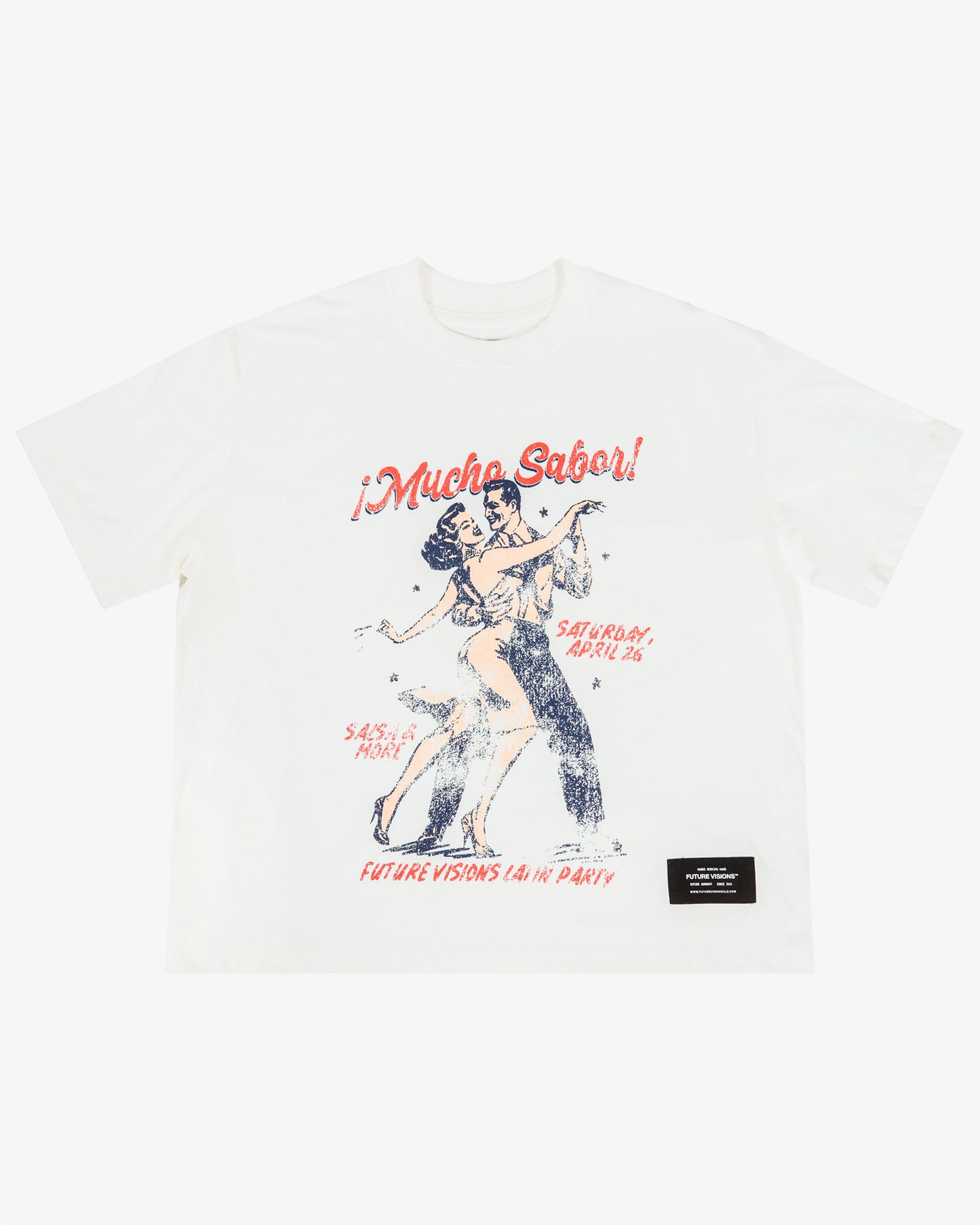 T-SHIRT BOXY SABOR WHITE - FRONT OF