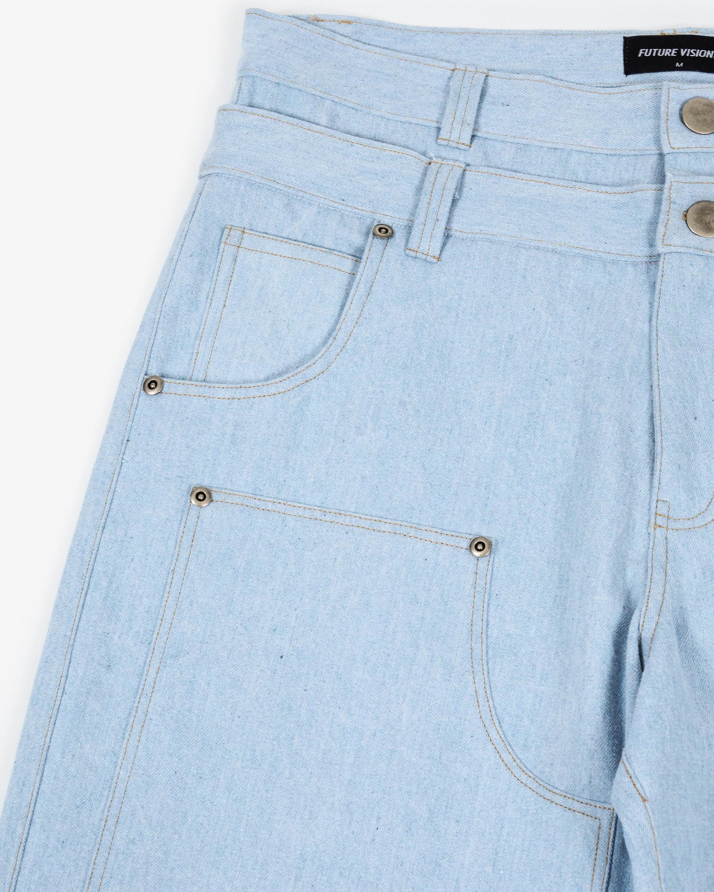 DENIM PANT DOUBLE WAIST - FRONT OF