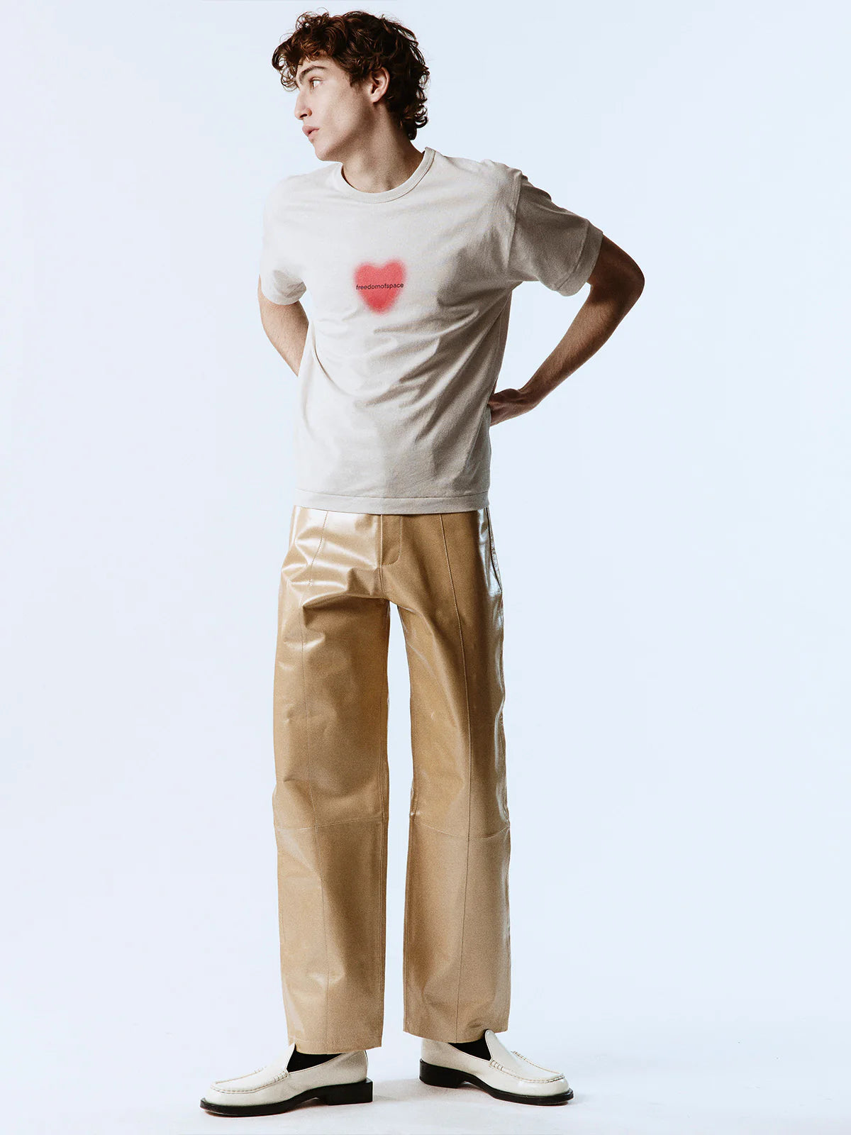 HEART T-SHIRT OFF WHITE - FRONT OF