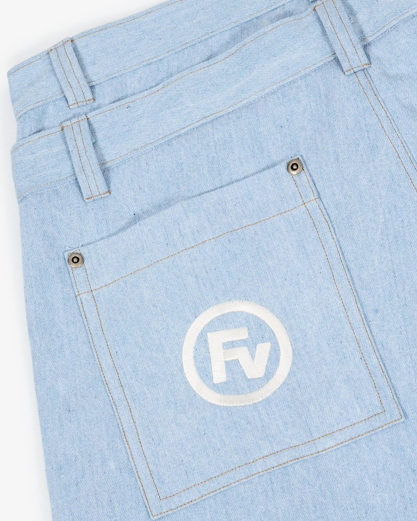 DENIM PANT DOUBLE WAIST - FRONT OF