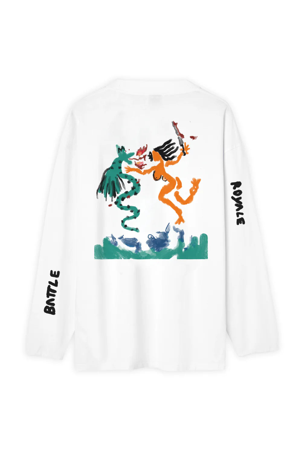 T-SHIRT LONGSLEEVE BATTLE ROYAL WHITE