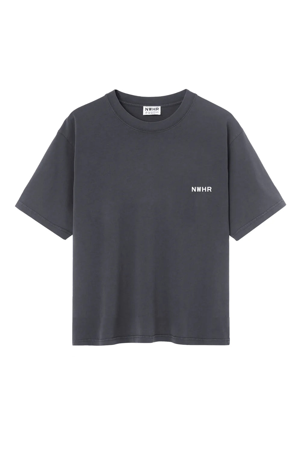 BASIC BLACK WASHED T-SHIRT - FRONT OF.