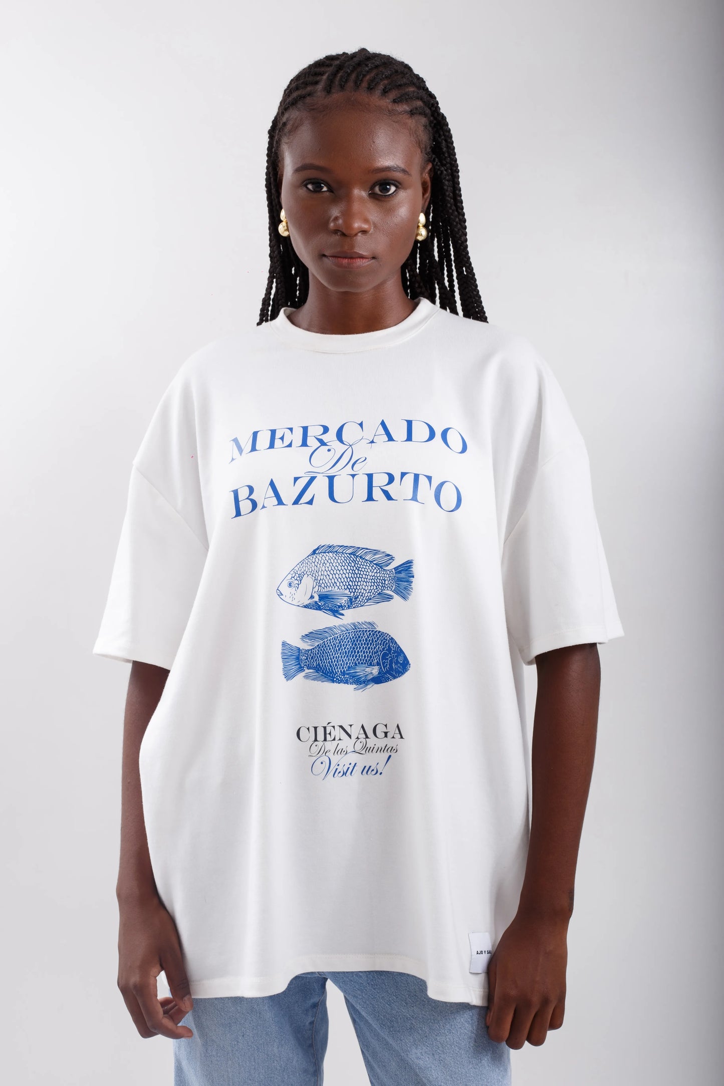 T-SHIRT MERCADO DE BAZURTO WHITE - FRONT OF