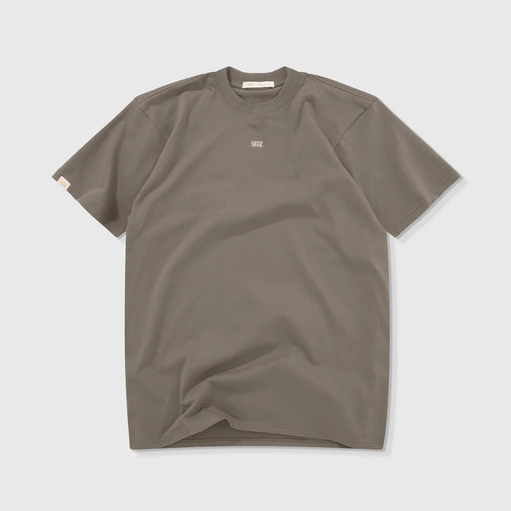 CLASSIC T-SHIRT LIGHT BROWN - FRONT OF.