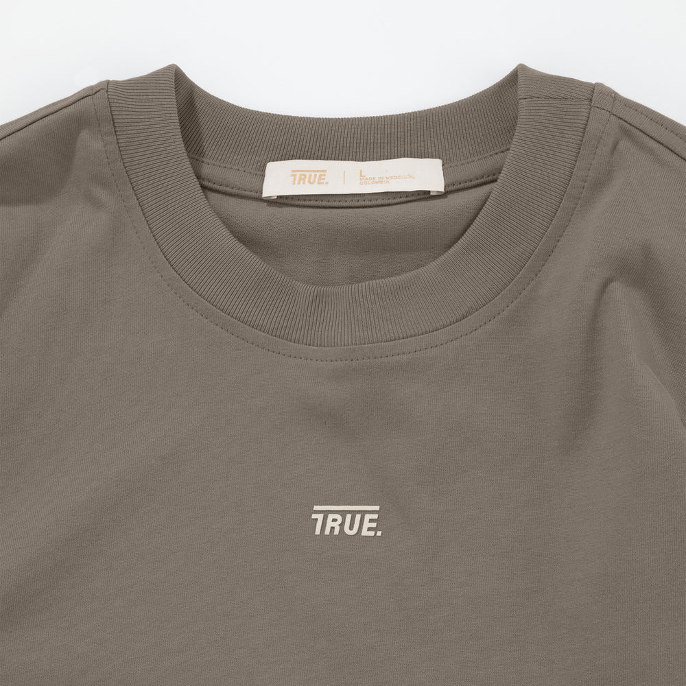 CLASSIC T-SHIRT LIGHT BROWN - FRONT OF.