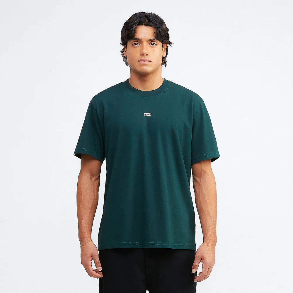 CLASSIC T-SHIRT PINE GREEN - FRONT OF.