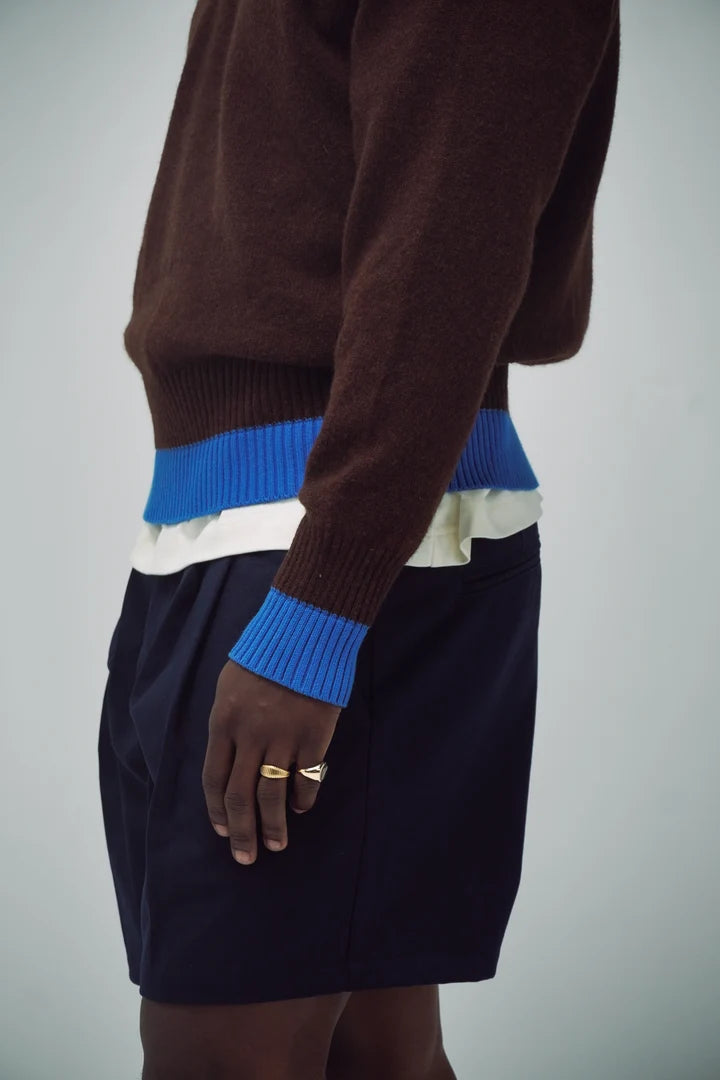 BROWN SWEATER SALON MIXTE - FRONT OF