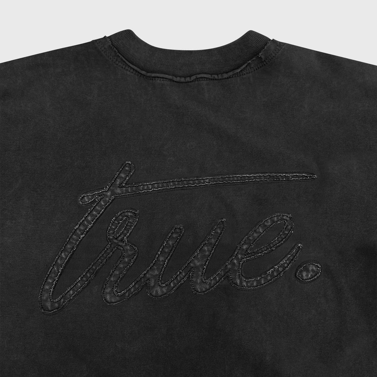 DAILY WASHED BOXY TEE BLACK - FRONT OF