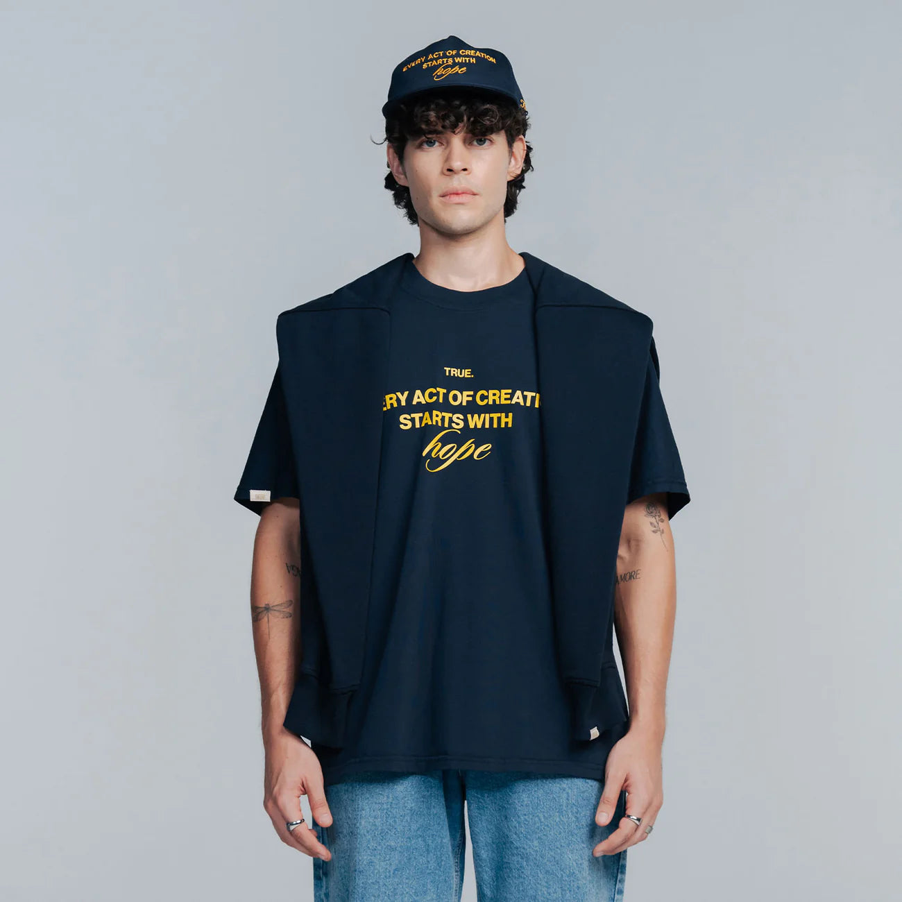T-SHIRT HOPE DARK BLUE - FRONT OF