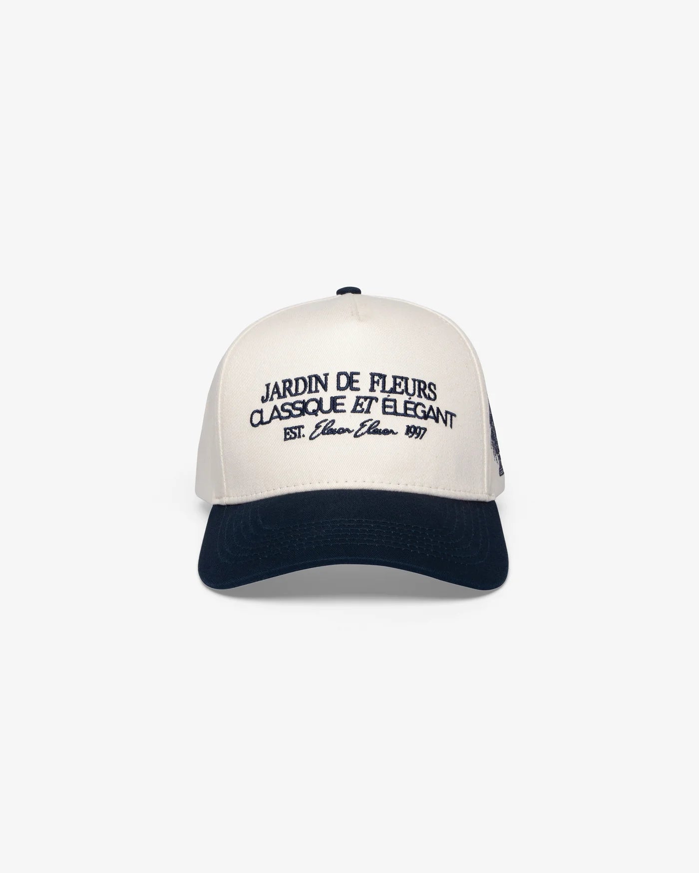 JARDIN DE FLEURS CAP BEIGE AND NAVY