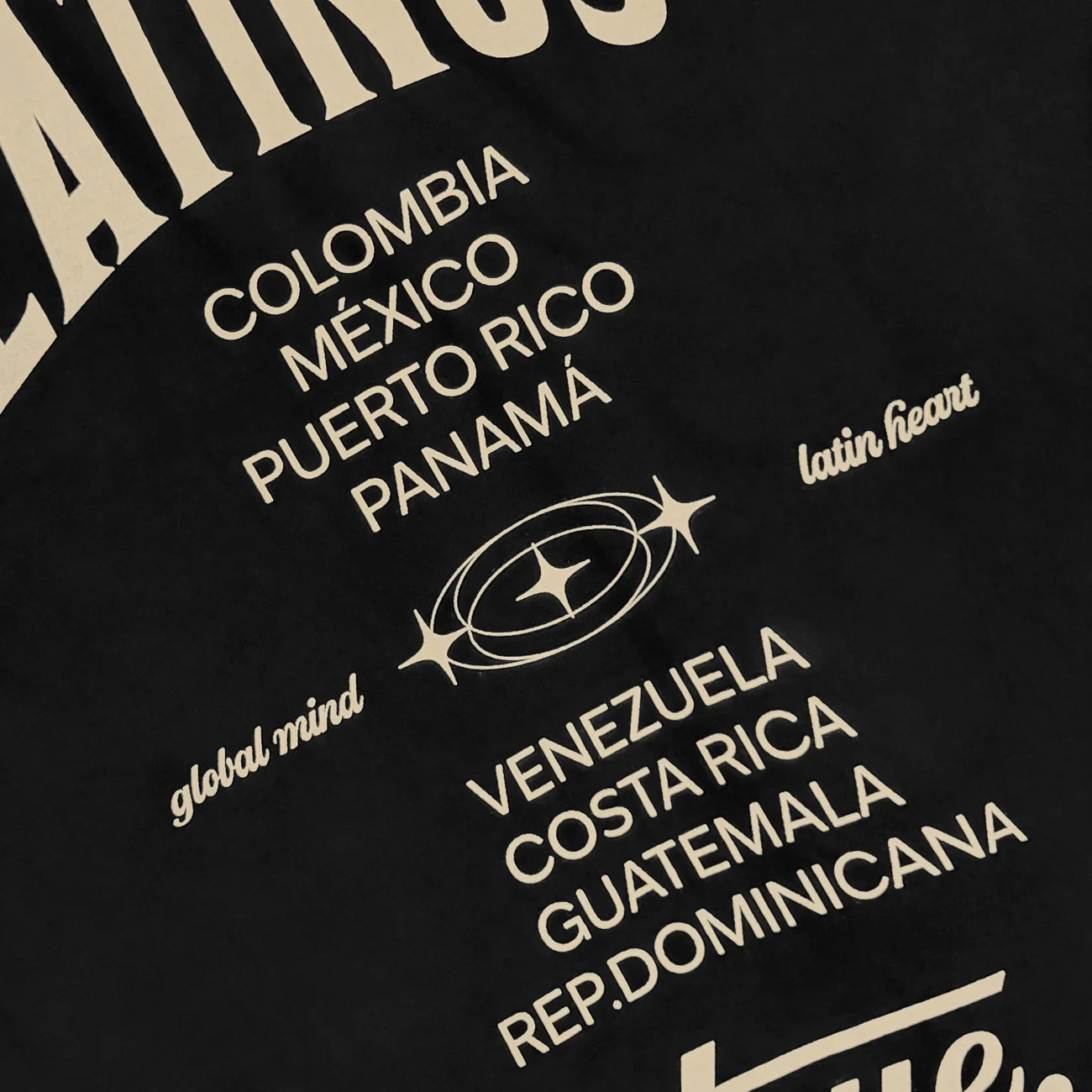 LATINOS OVERSIZED T-SHIRT BLACK - FRONT OF