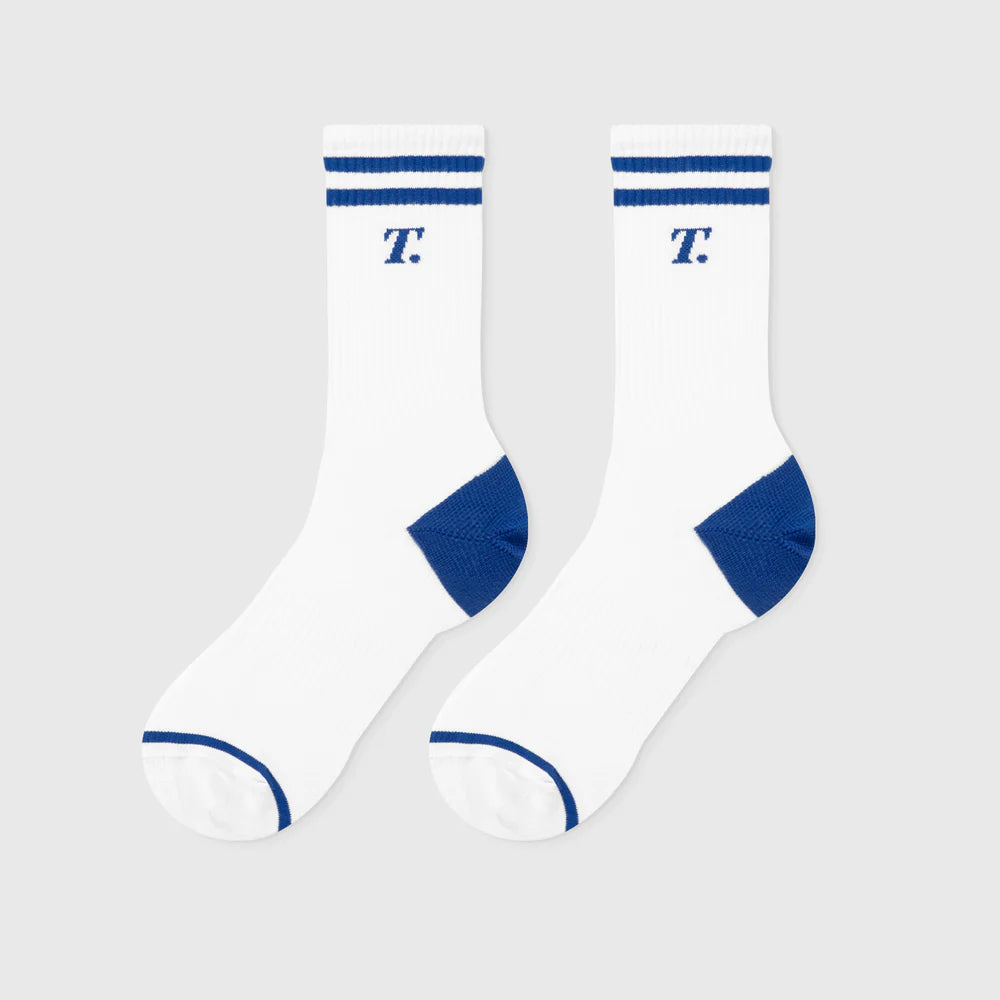 LOUNGE SOCKS BLUE - FRONT OF.