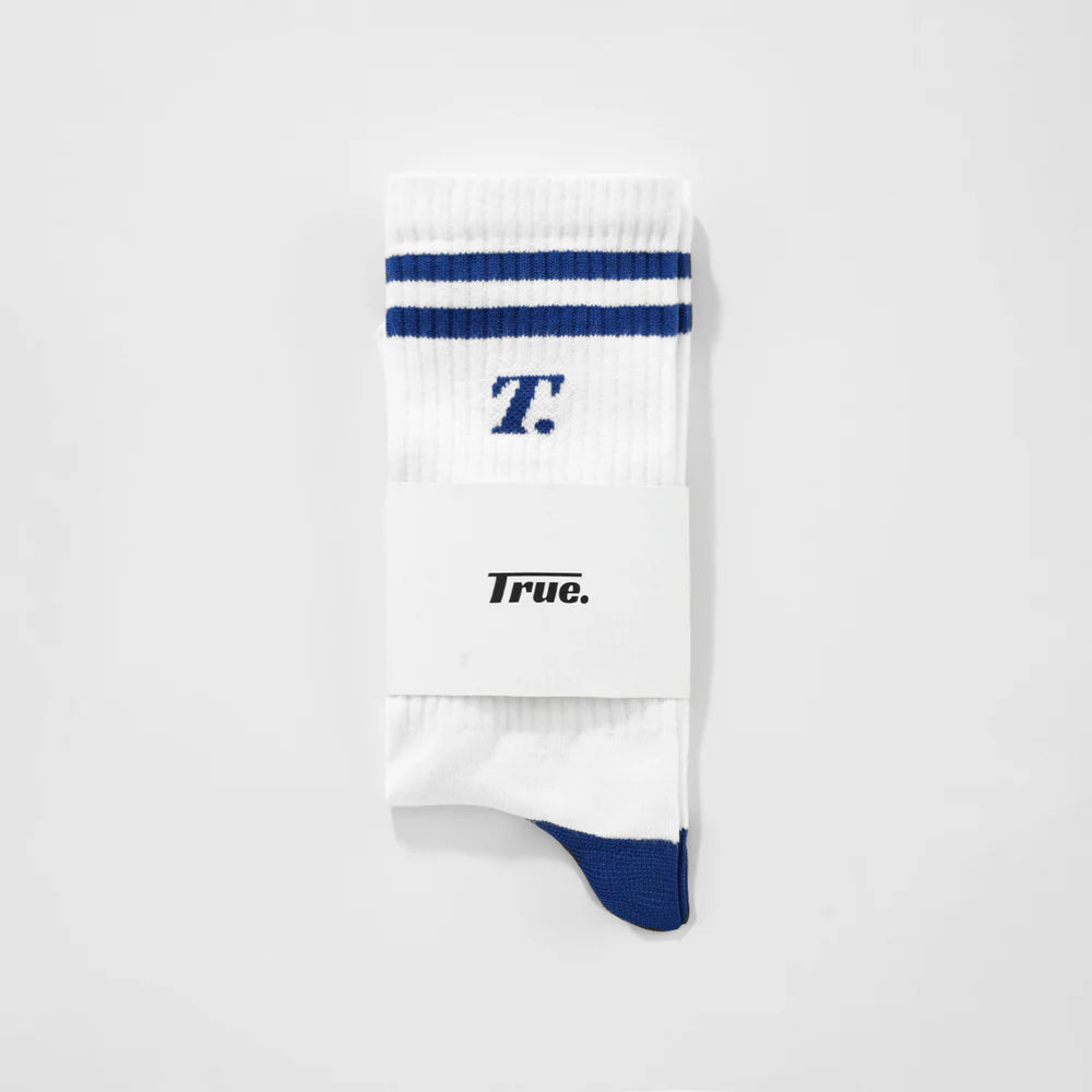 LOUNGE SOCKS BLUE - FRONT OF.