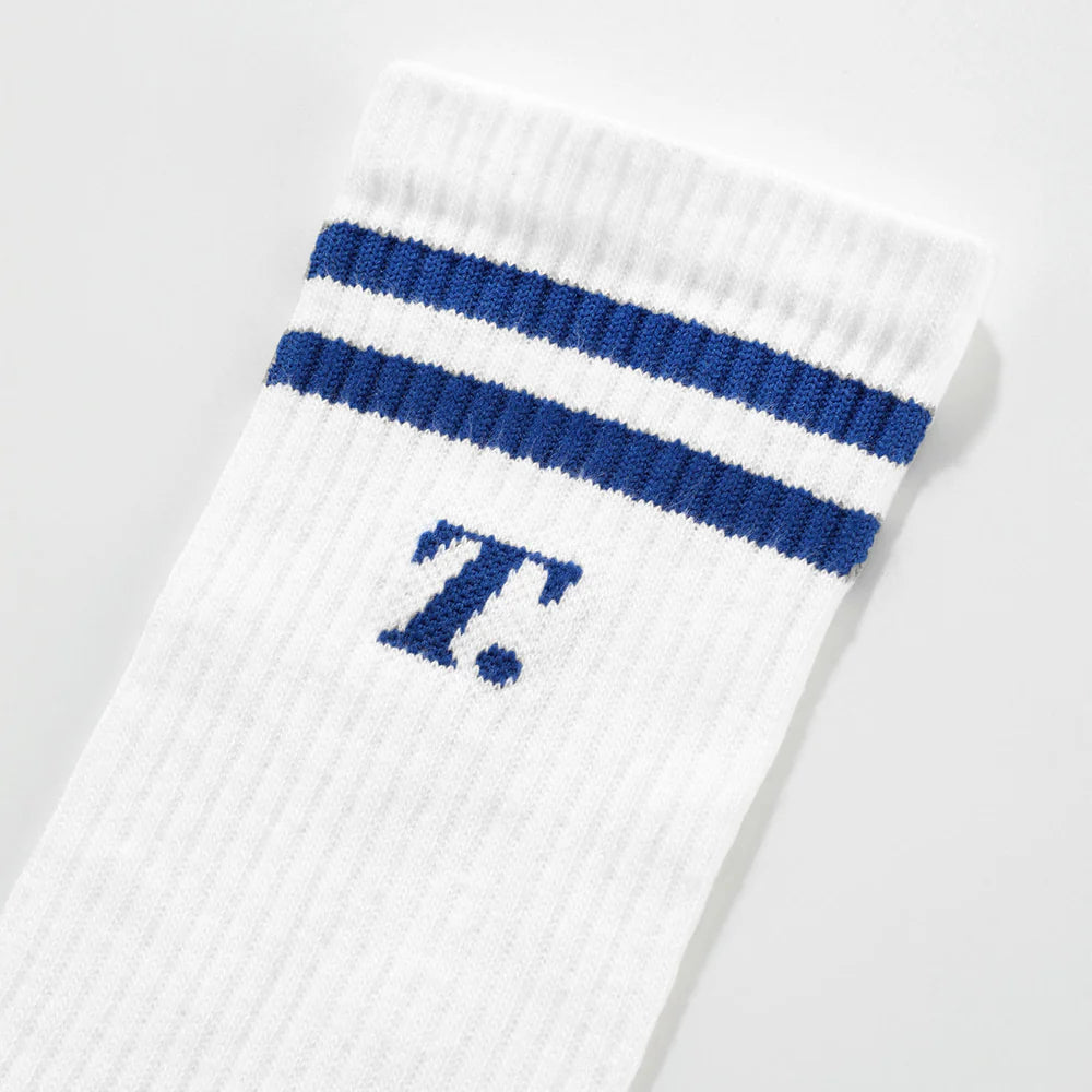 LOUNGE SOCKS BLUE - FRONT OF.