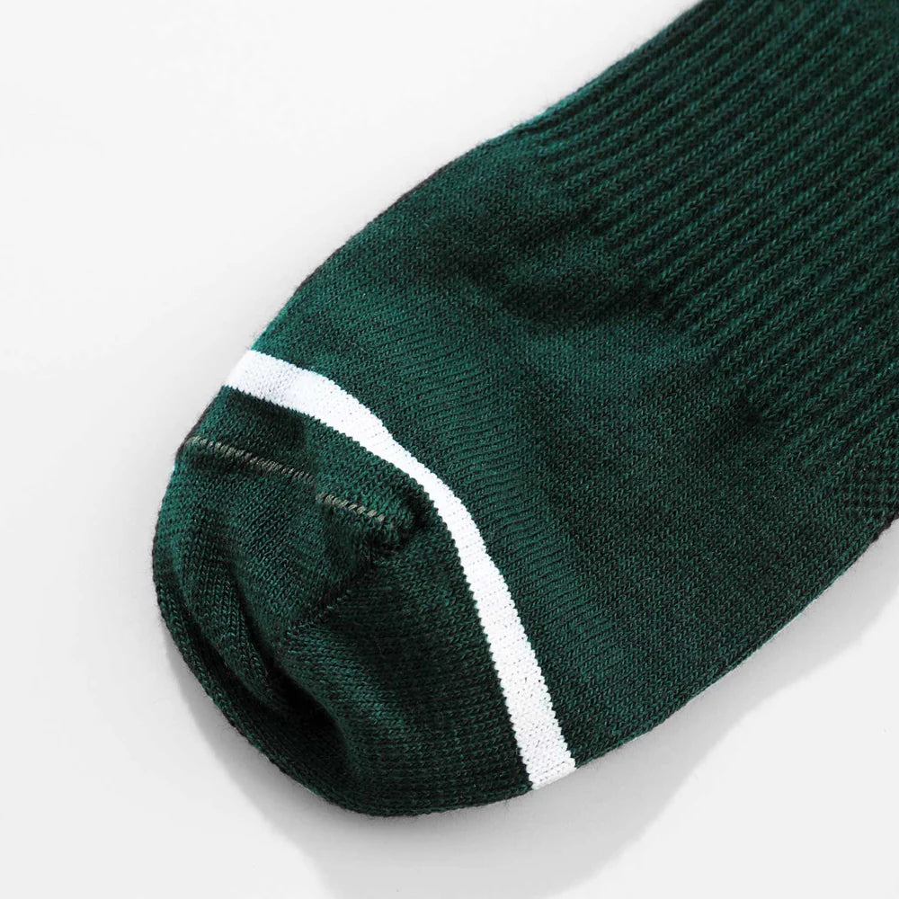 LOUNGE SOCKS PINE GREEN - FRONT OF.