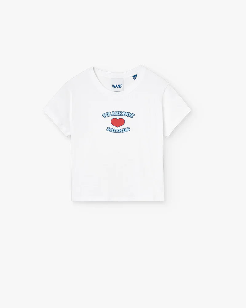 WANF LOVE WHITE CROP T-SHIRT - FRONT OF