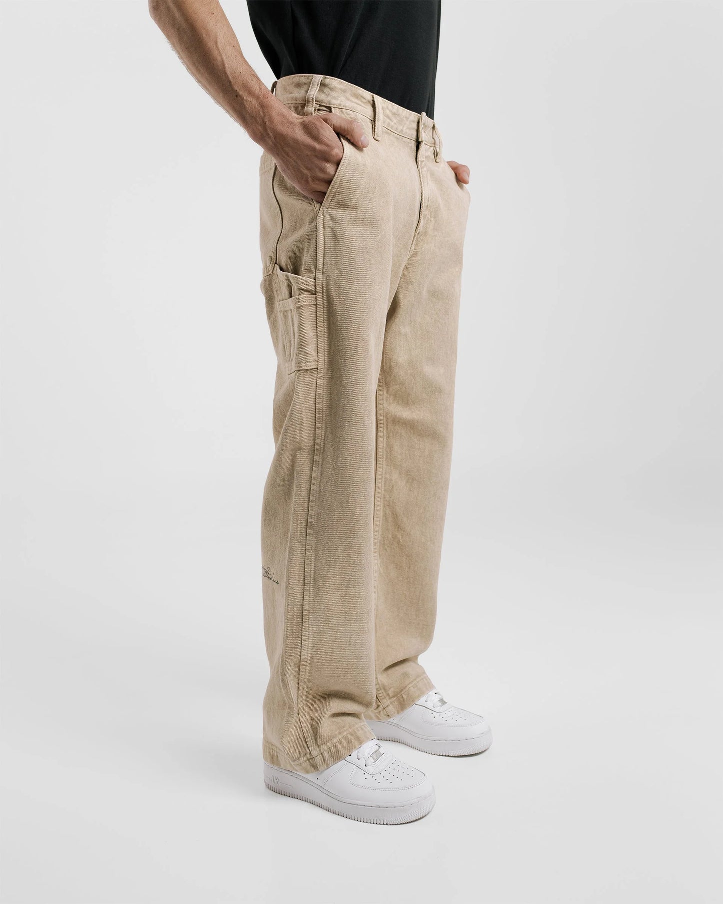PANTALONES MONOIC STUDIOS WORK VINTAGE BEIGE - FRONT OF