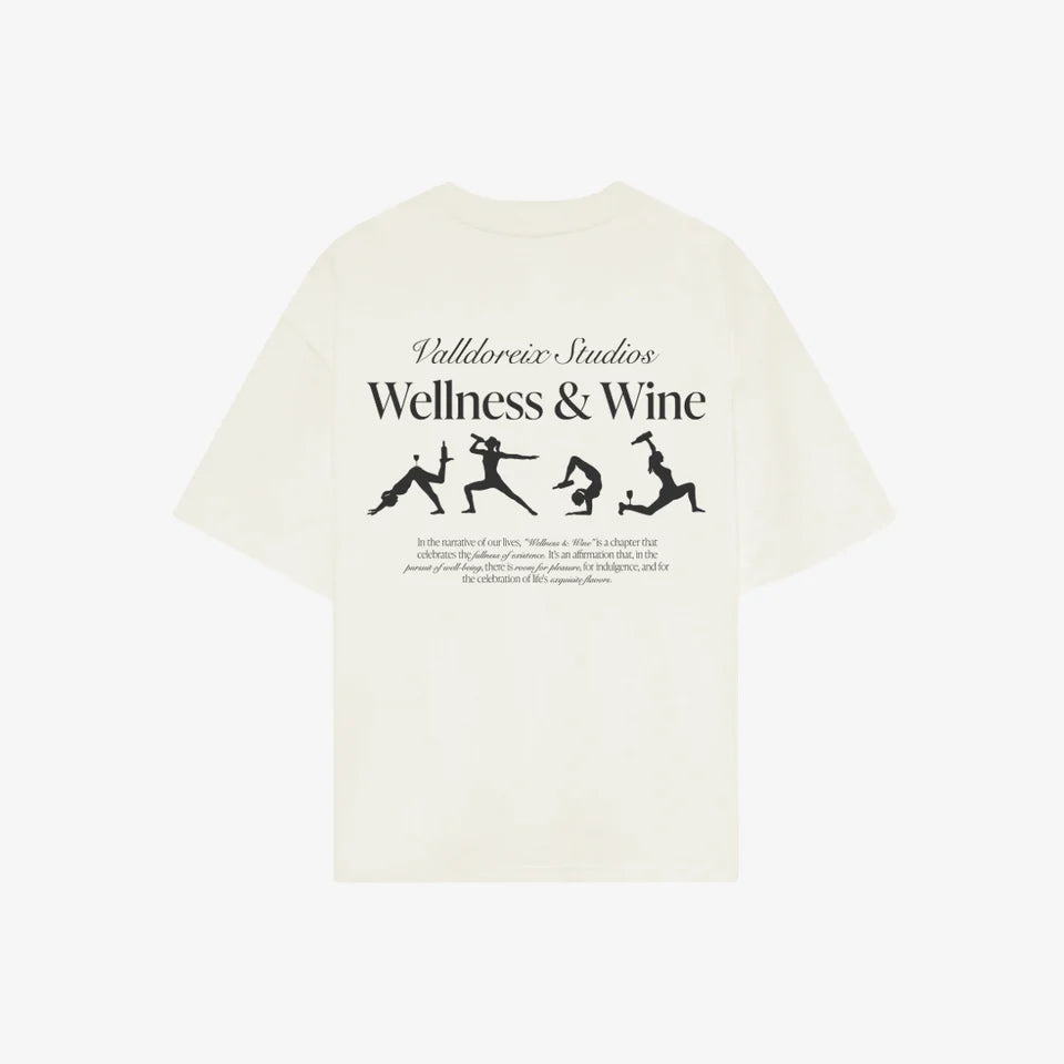 T-SHIRT WELLNESS AND WINE OFF-WHITE
