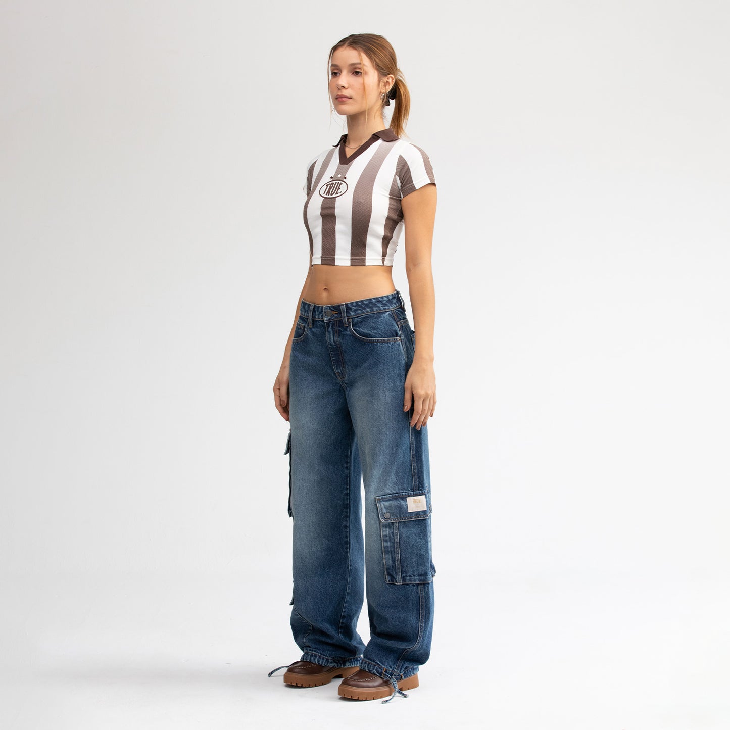 PARAISO SOCCER SLIM T-SHIRT BROWN - FRONT OF