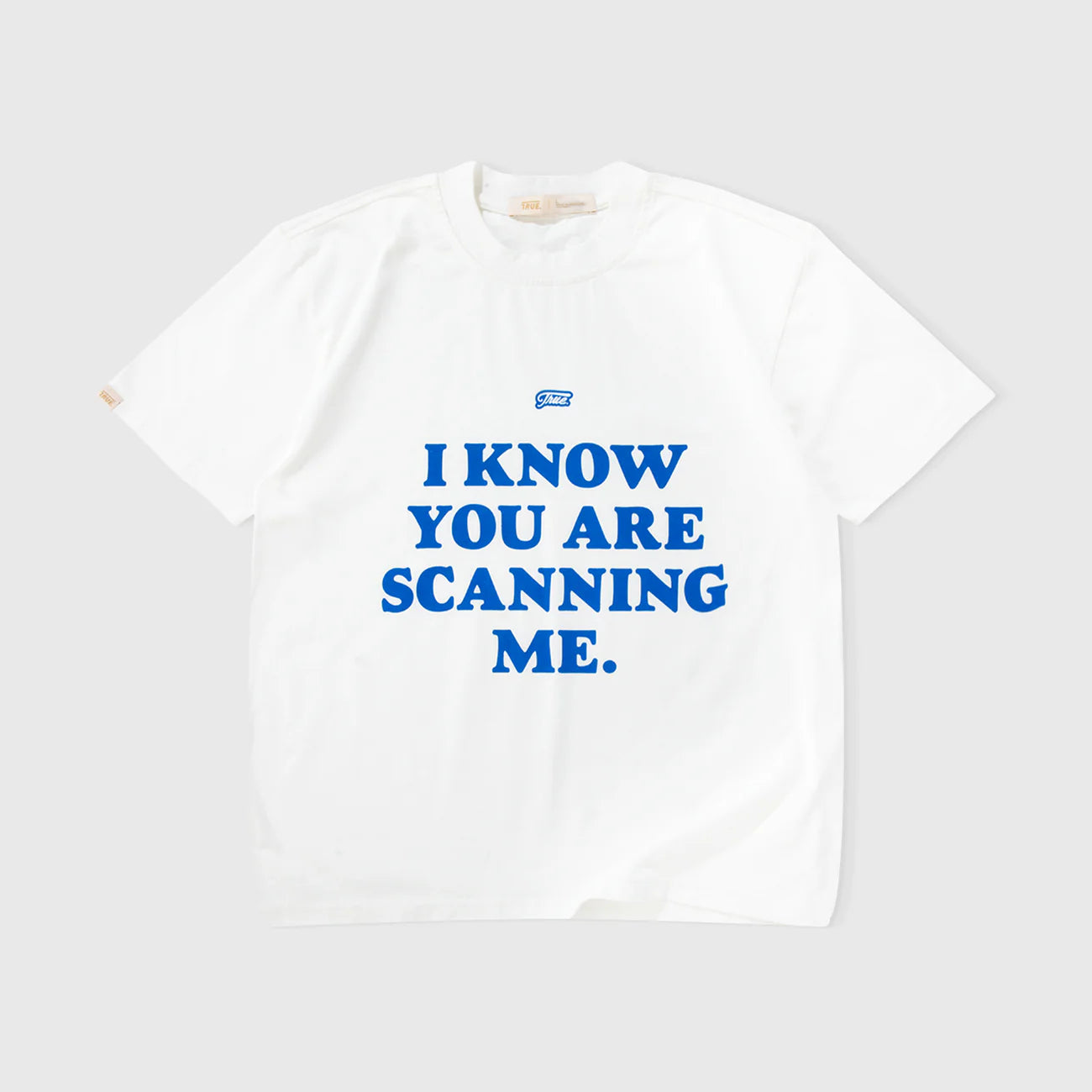 SCANNING CROPPED T-SHIRT CREAM - FRONT OF