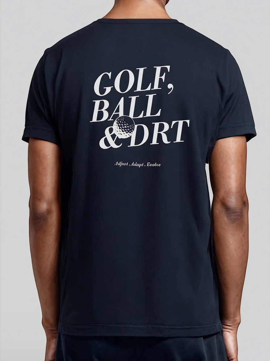 GOLF BALLER T-SHIRT - FRONT OF.
