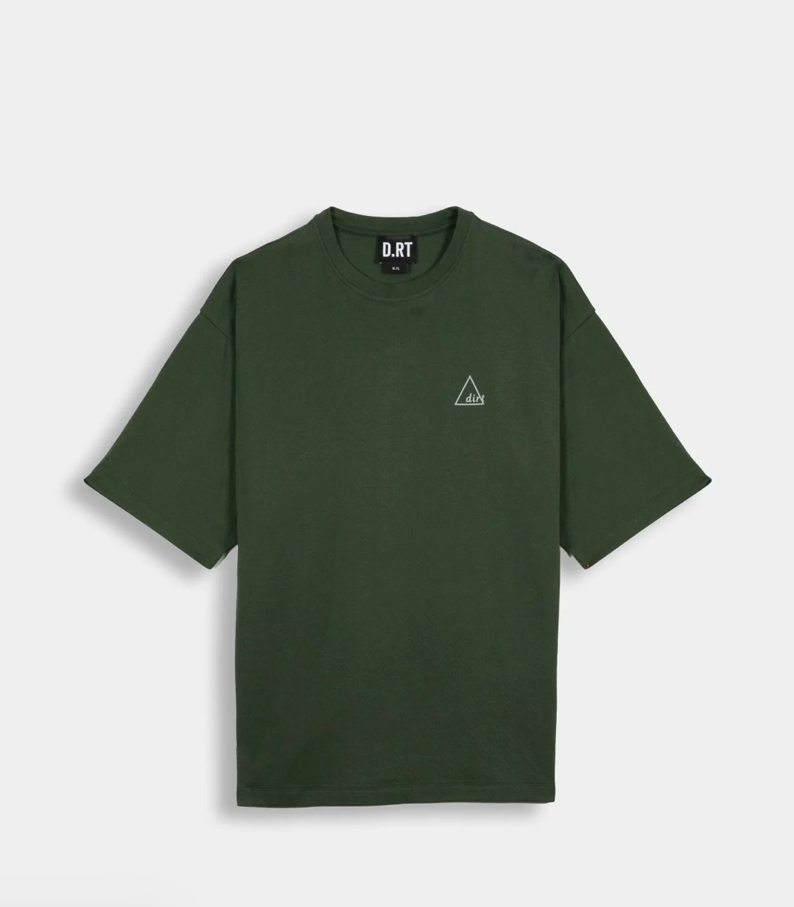 INTERLOCK GREEN T-SHIRT - FRONT OF.