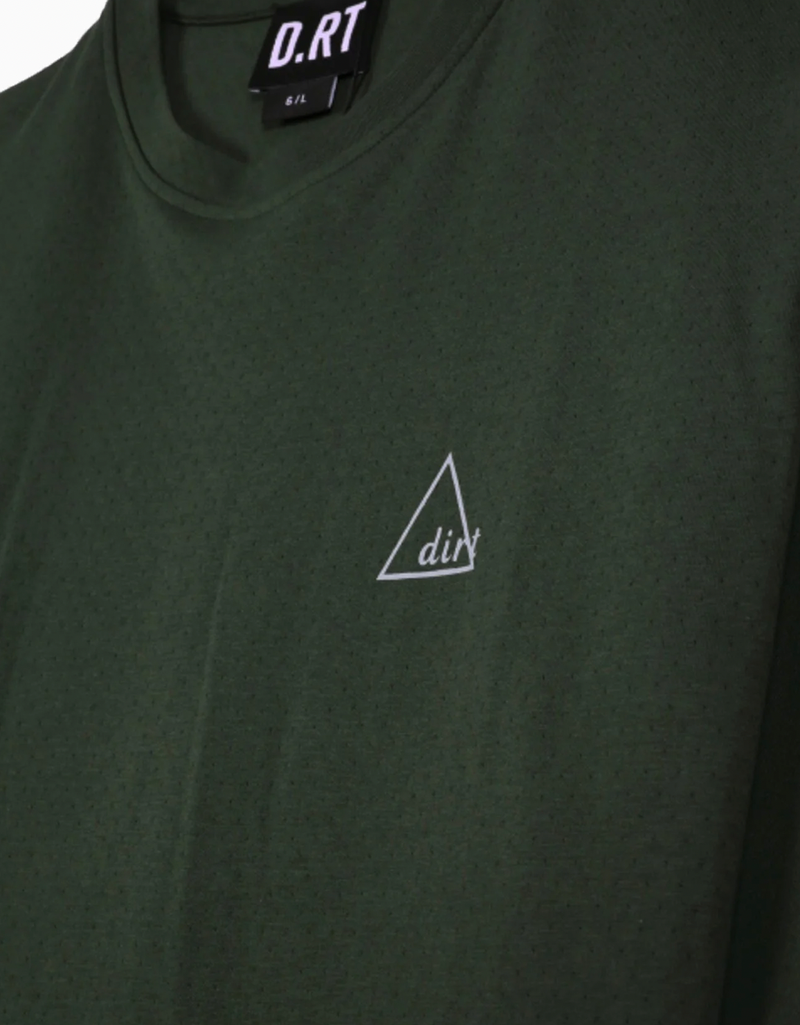 INTERLOCK GREEN T-SHIRT - FRONT OF.