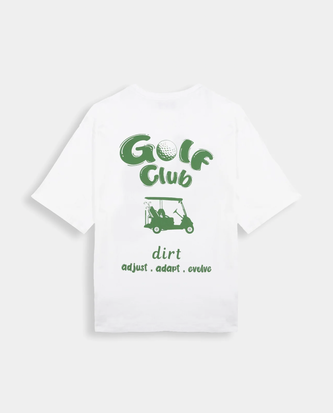DRT GOLF PAR T-SHIRT WHITE AND GREEN - FRONT OF