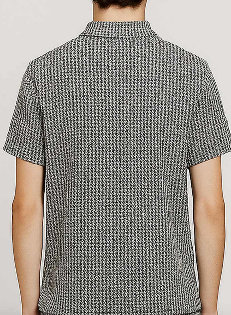 DRT VACAY POLO BLACK AND WHITE - FRONT OF