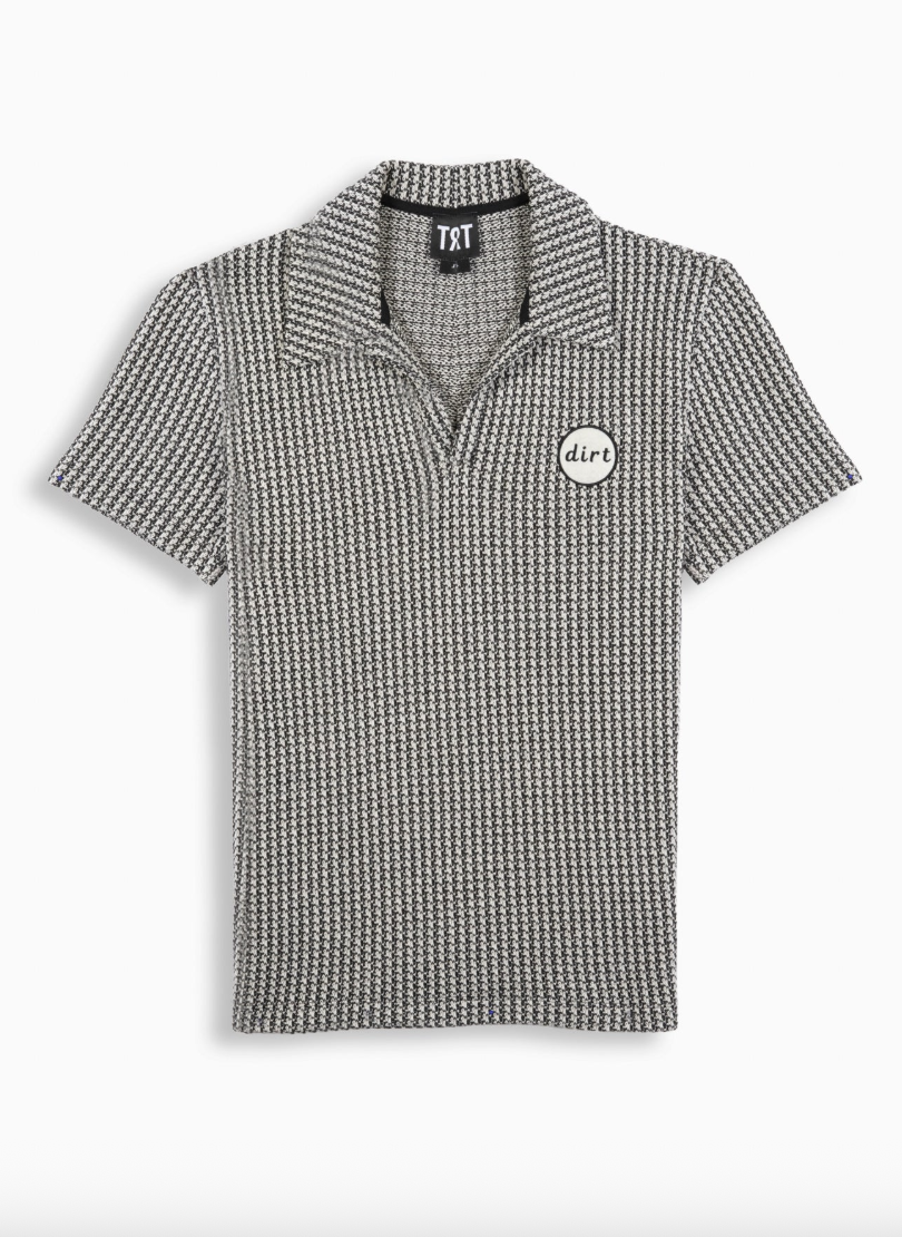 DRT VACAY POLO BLACK AND WHITE - FRONT OF