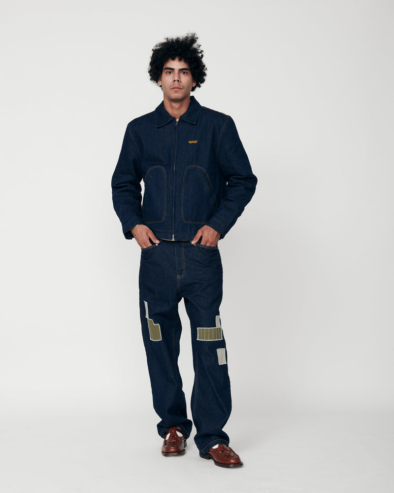 PANTALONES SASHIKO WANF DENIM - FRONT OF