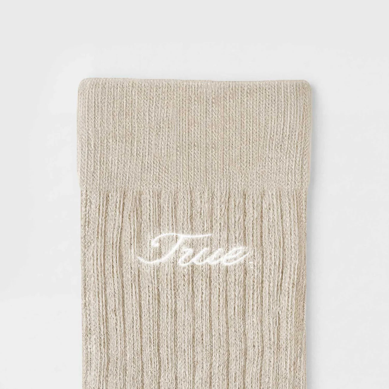 TRUE RIBBED SOCKS CAMEL - FRONT OF