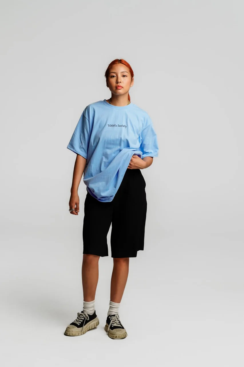 2000's SOCIETY T-SHIRT BABY BLUE - FRONT OF