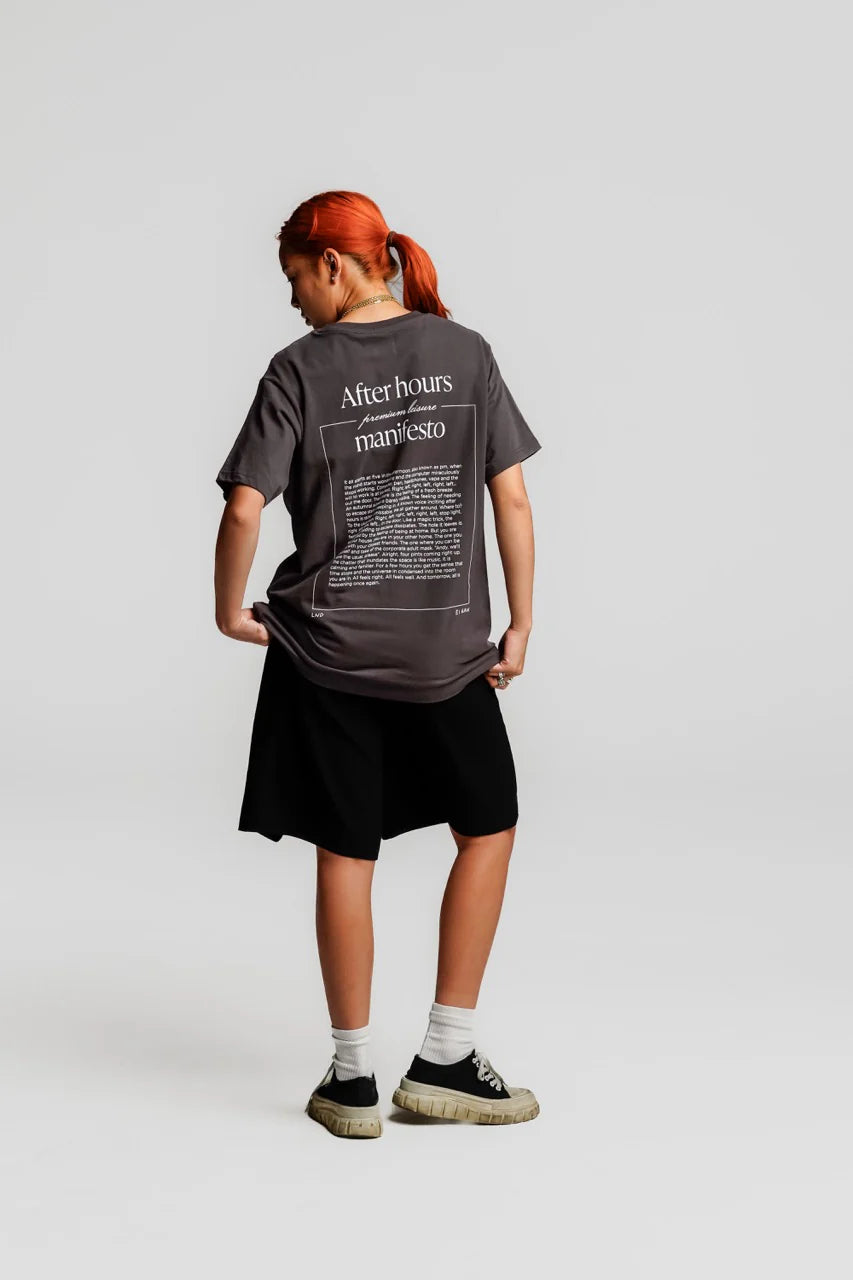 T-SHIRT LONDON AFTER HOURS MANIFESTO SHADOW GREY - FRONT OF