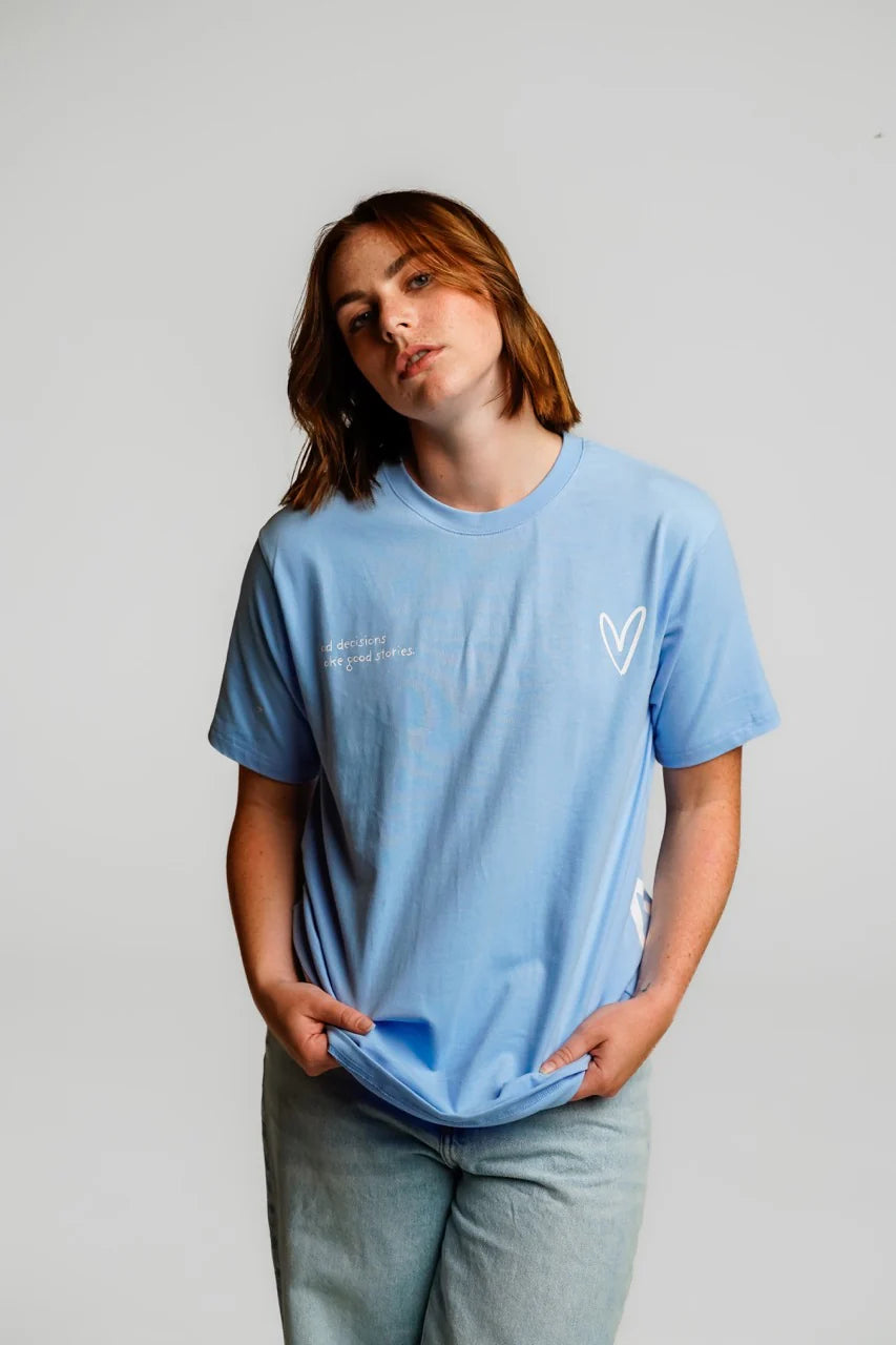 LOVE FIFTEEN T-SHIRT BABY BLUE - FRONT OF