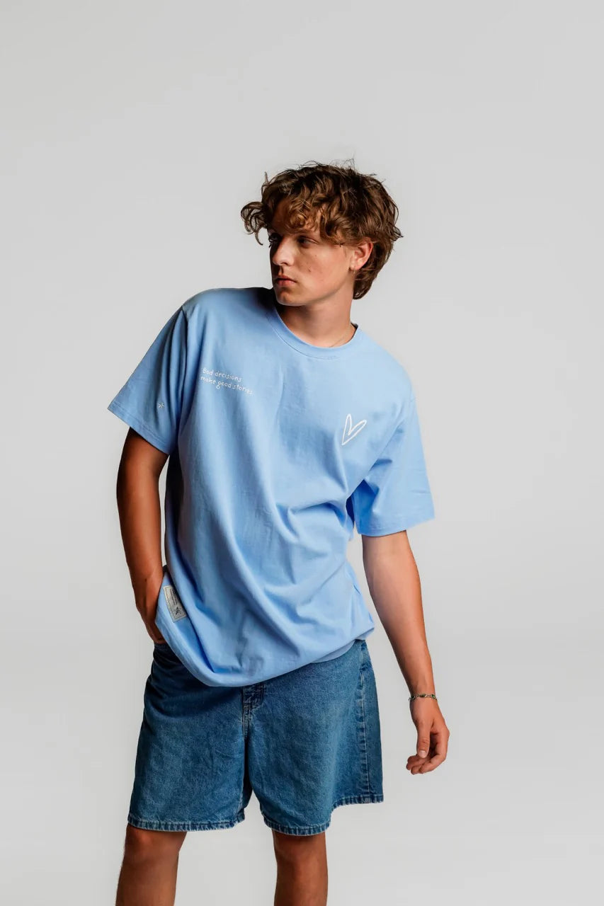 LOVE FIFTEEN T-SHIRT BABY BLUE - FRONT OF
