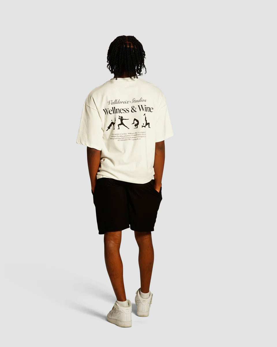 T-SHIRT WELLNESS AND WINE OFF-WHITE