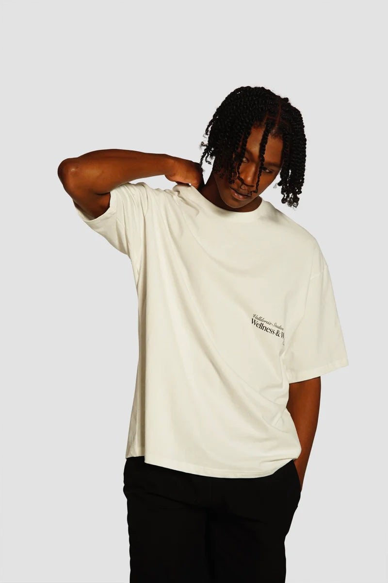 T-SHIRT WELLNESS AND WINE OFF-WHITE