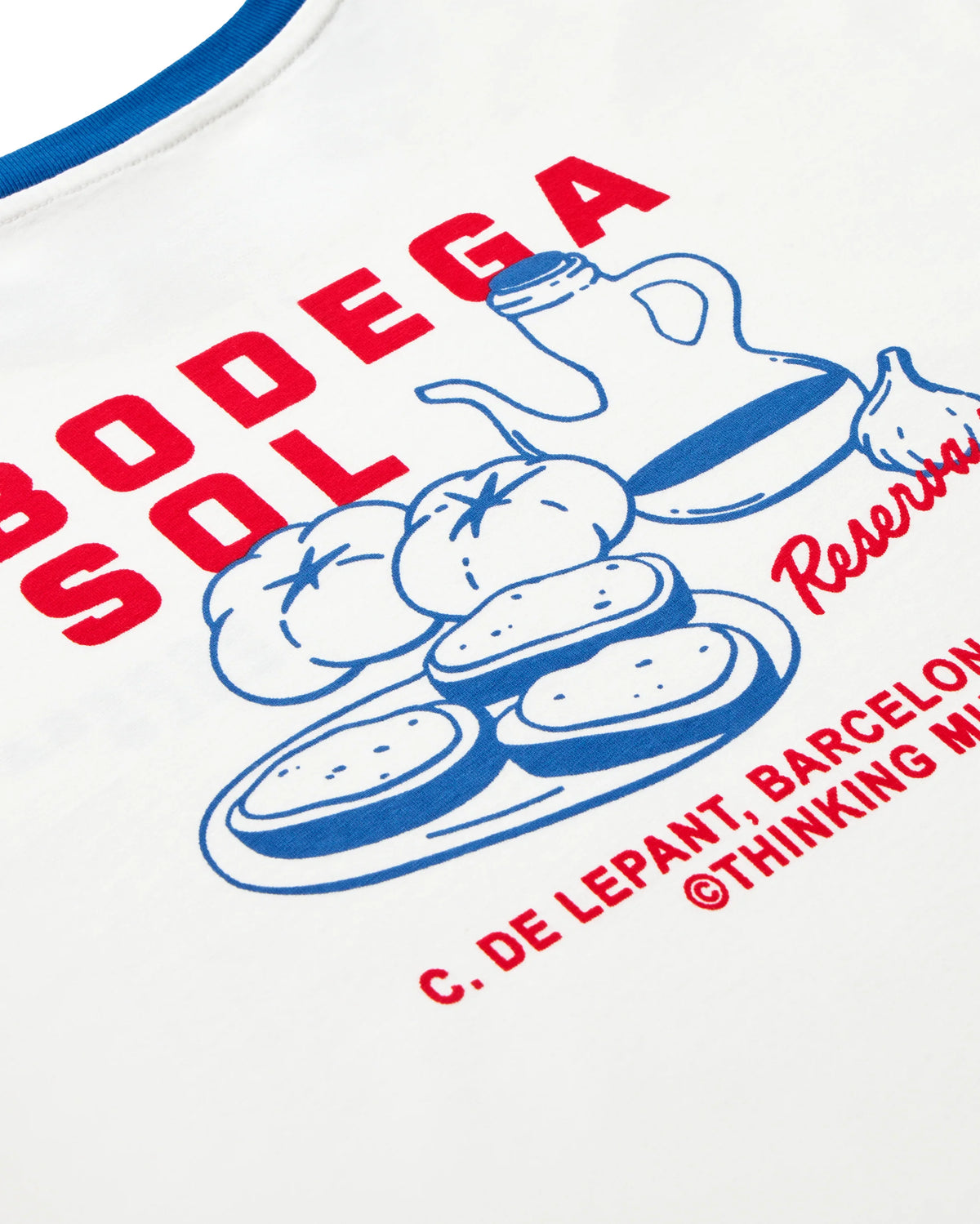 CAMISETA CONTRASTE AZUL BODEGA SOL LUCIA - FRONT OF
