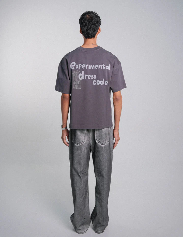 T-SHIRT LA PUERTA DARK GREY - FRONT OF